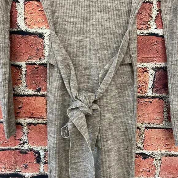Brave Soul London Sweater Dress Women Medium M 14 Gray Long Sleeve Shirt - Picture 5 of 6